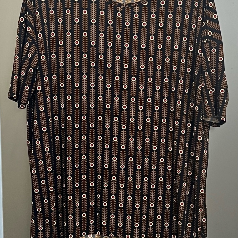 LuLaRoe Black and Orange Geometric Men's Tee